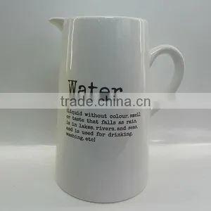 Custom Printed White Ceramic Water Jug thumbnail-1