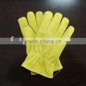 High Quality Golden Cow Grain Leather Driver Glove thumbnail-1