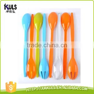 Reusable Durable PS Plastic Salad Fork and Spoon Kitchen Utensil Cutlery Set thumbnail-1