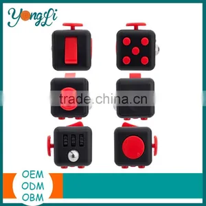 Red Color Fidget Cube Dice Toy Plastic Six Side Fidget Cube thumbnail-2