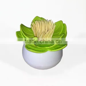 Lotus Shape Round Plastic Toothpick Box thumbnail-6