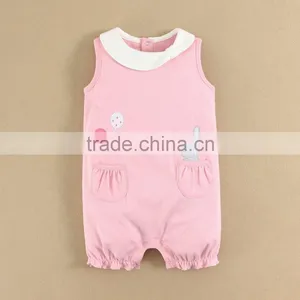 MOM AND BAB Cute Baby Gilrs Clothing Pink Baby Romper Embroidery Baby Bodysuit Pink thumbnail-1