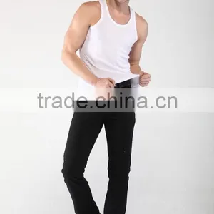 Men's White Cotton Casual Vest thumbnail-1