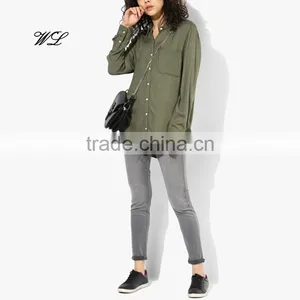 Ladies Brand Designs 100% Cotton Blouse in Bulk Linen Shirts thumbnail-4
