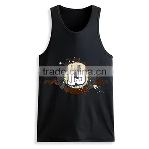 Custom Printed Design Bulk Mens Fitness 95% Cotton 5% Spandex Tank Top thumbnail-2