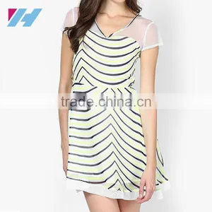 New Fashion Ladies Sleeveless Georgette Dress Patterns Mini Shift Dress thumbnail-2