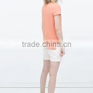 New Style Short Sleeve Round Neck Combined Hem Stringer Tank Top Wholesale thumbnail-4