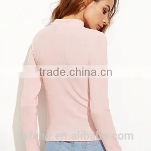 Latest Designs V-Neck Collar Woolen Sweater For Ladies thumbnail-4