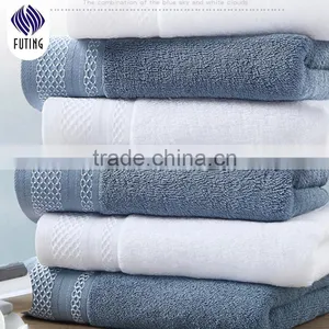 Pure White Custom Embroidery Logo Bathroom Towels 5 Star Hotel Towel Set for Cheap Wholesale thumbnail-2