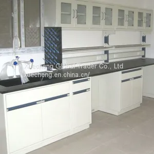 All Steel Side Lab Table 6m Long Wall Bench thumbnail-1