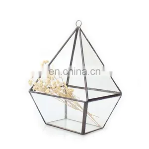 Terrarium Geometric Glass Terrarium Wholesale Rhombus With Ring thumbnail-3