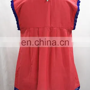 100 % Fabric Cotton Vintage Multi Embroidery Women Casual Boho Hippie Summer Tunic Designs Stylish Maxican Tunic thumbnail-2