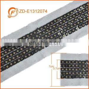 Sewn on Black Garment Sequin Lace Trim thumbnail-1