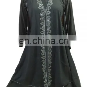 Black Color Casual Wear Silver Diamond Stone Work Islamic Wear Burkha Abaya Designs 2017 (dubai Abaya 2017) thumbnail-4