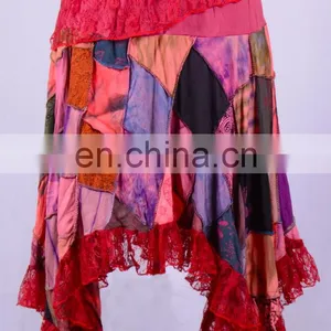 Vintage Net & Patchwork Colorful Boho Maxi Skirt HHCH 130 B thumbnail-1