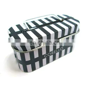 Factory Wholesale Hinged Handle Lid Cosmetic Tin Containers thumbnail-1