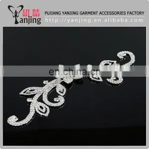 Professional Factory Wholesale Crystal Clear Silver Beaded Rhinestone Applique Sewing Crafts thumbnail-2