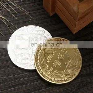 Factory Wholesale Zinc Alloy Stamp Gold Silver Copper Metal Souvenir Bitcoin Bit Coin thumbnail-2