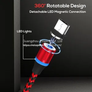 Mobile Phone Accessories Magnetic USB Data Charging Cable for TYPE C MICRO USB AND IOS thumbnail-3
