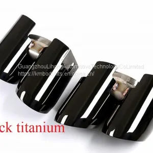 Km for Panamera S-style 970 2014-2016 Year Exhaust Tip Exhaust Pipes Muffler Tips Tail Pipe Black Titanium thumbnail-1