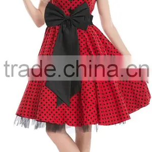 Wholesal 2014 Whloesale Ladies 1950's Vintage Style Black Polka Dot Halter Neck Rockabilly Dress New 8 - 26 ou thumbnail-2