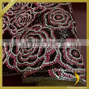 Wholesale Rhinestone Iron on Patches Hot Fix Rhinestone Mesh for Dress FRM-233 thumbnail-2