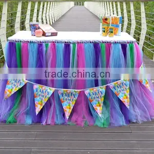 Hot Sale New Customized Tutu Tableware Tulle Table Skirt Party Wedding Decorations Best Price Gift SD103 thumbnail-3