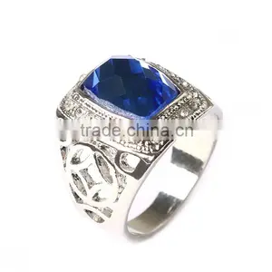 Trendy Silver Plated Blue Sapphire Mens Ring Quality Choice thumbnail-1