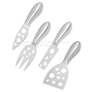 Stainless Steel 4 Pieces Cheese Knife Set: Hard and Soft Cheese Knives, Serving Fork & Cheese Spreader thumbnail-1