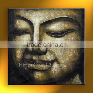 Oil Painting on Canvas Home Decoration Buddha Head Hand Painted thumbnail-1