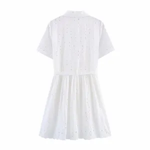 New Women's Clothing European and American Style Fashionable Hollow Embroidery Short Dress thumbnail-2