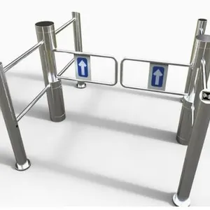 Full Automatic Single Moter Pole Swing Turnstile Gate With 180 Degrees for Supermarket thumbnail-1