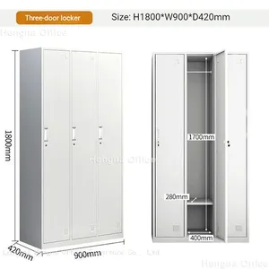 Commercial Grade Lockable Steel Wardrobe: Cold Rolled Metal Storage Locker With Anti-corrosion Finish for Police Stations, Airports and Public Areas thumbnail-2