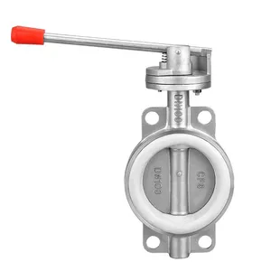 Stainless Steel Precision Casting Industrial Grade Wafer Type Four-eared Butterfly Valve D71x Straight Rod Handle Adjustable Control Valve thumbnail-5