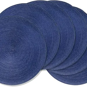 Round Braided Placemats 15 Inch Round Table Mats for Dining Tables Natural Woven Heat Resistant Place Mats Set of 6 thumbnail-1