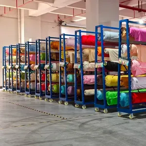 Garment Factory Fabric Cart - Adjustable Sorting Trolley for Bulk Textiles thumbnail-4