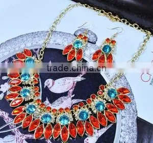 Wholesale Fashion Women Crystal Necklace & Earrings Set thumbnail-3