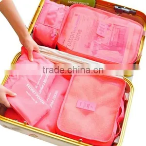 6Pcs/set Nylon Travel Bag Clothing Sorting Organize Bag Packing Cubes thumbnail-1