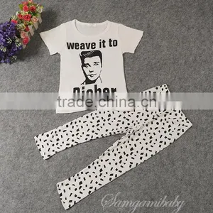 2016 Wholesale Baby Kids Casual Clothing Sets Summer Children Girl Cotton Suit Sets Children Outfits thumbnail-2