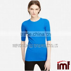 Women Cashmere Sweater Short Sleeve Jumper Pullover Tunic Top Knit Crochet thumbnail-1