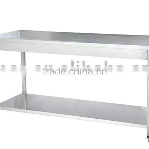WTD-142 Stainless Steel Square Tube Worktable( 2 Tiers, Without Back Splash) thumbnail-1