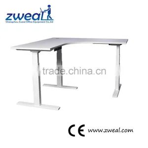 Adjustable Height l Shape Office Desk Table thumbnail-1