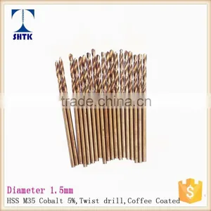 HSS M35 Cobalt Drill , Dia 1.5mm, Fully Ground Twist Drill Bit thumbnail-1