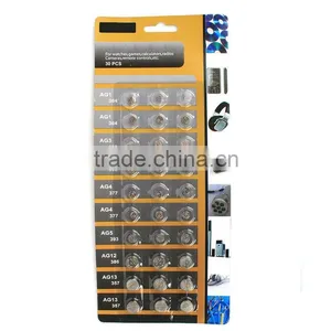 OEM Service Alkaline Button Battery Blister Packing: 30pcs AG1 AG4 AG5 AG12 AG13 thumbnail-1