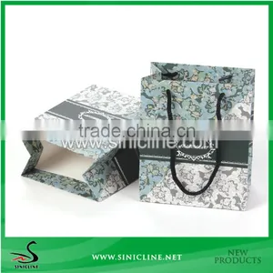 Sinicline High Quality Design Printed Paper Lady Shopping Bag With String thumbnail-5