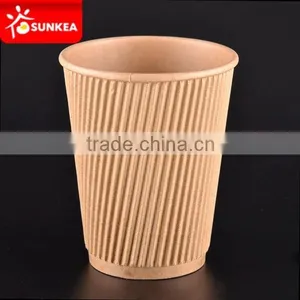 Hot Drink Disposable Ripple Kraft Paper Tea Cups thumbnail-2