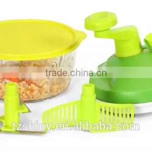 Customized Design Multi-function Plastic Salad Spinner Manual Food Chopper Processor thumbnail-1