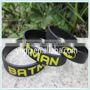 Custom Batman Silicone Rubber Printed Colour Custom Wristband Bracelet Band Quality Choice thumbnail-1