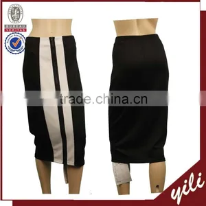 Black White Stripe Business Lady Tight Fitted Pencil Skirt Latest Formal Skirt thumbnail-1