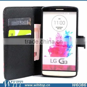 Factory Price! Fancy Leather Case for LG G3, TPU Cover Wallet Leather Case for LG Optimus G3 thumbnail-1